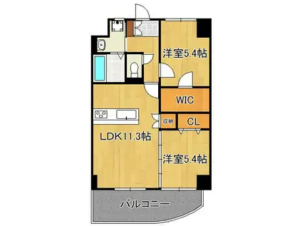 愛暮利伊フォーチュン北湊Ⅰ(2LDK/3階)の間取り写真