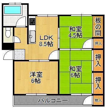 センチュリーハイツ(3LDK/2階)の間取り写真