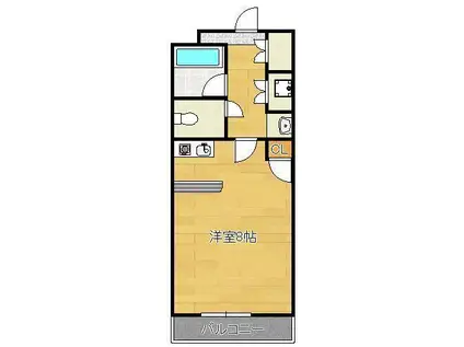 ジュネス陣原(ワンルーム/3階)の間取り写真