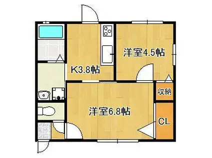 ウィステリアナオ(2K/1階)の間取り写真