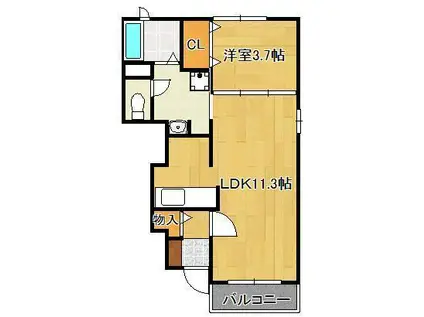 セレーノ洞海Ⅱ(1LDK/1階)の間取り写真