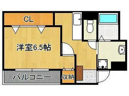 カサブランカ(1K/1階)の間取り写真