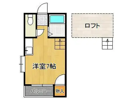 VALUE皇后崎(ワンルーム/2階)の間取り写真