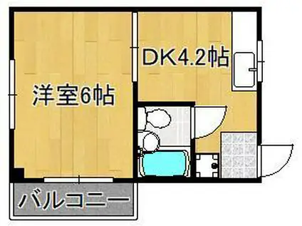 MOOビル(1DK/3階)の間取り写真