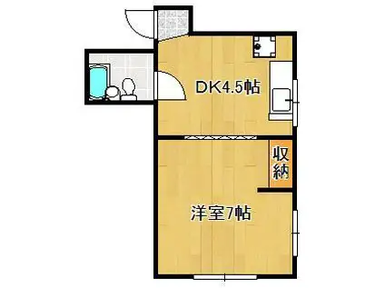 MOOビル(1DK/5階)の間取り写真