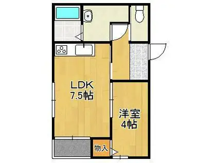 REVEメゾン九州病院前(1LDK/2階)の間取り写真