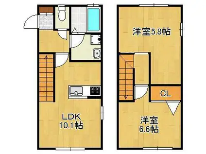 CASA GRAN PINO(2LDK/1階)の間取り写真