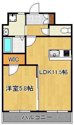 ベルガ穴生(1LDK/3階)の間取り写真