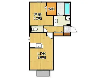 シャルマン萩原(1LDK/1階)の間取り写真