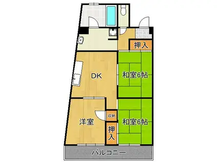 原口ビル(3DK/3階)の間取り写真