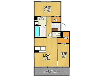 イース黒崎(2LDK/3階)の間取り写真