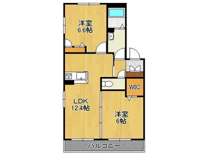 PRADO陣原(2LDK/2階)の間取り写真