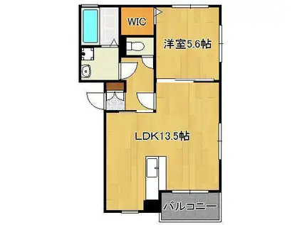 メゾン エパヌイ(1LDK/1階)の間取り写真