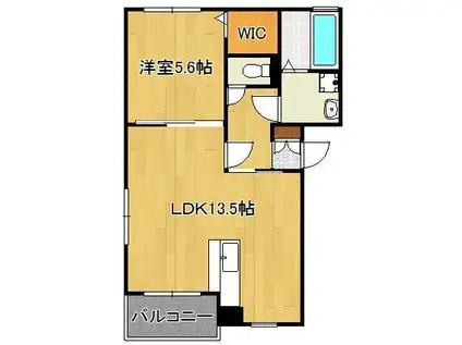 メゾン エパヌイ(1LDK/1階)の間取り写真