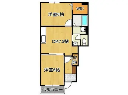 セレーノ洞海3(2DK/1階)の間取り写真