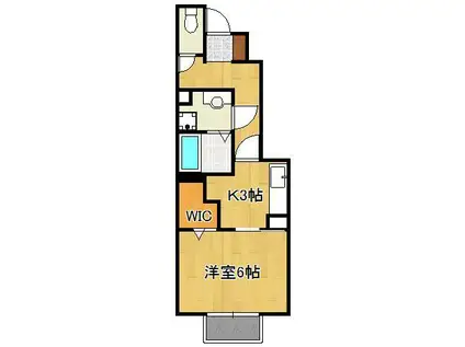 グレーシア南八千代(1K/1階)の間取り写真