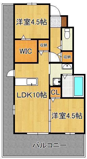 サンヒルズ黒崎駅(2LDK/1階)の間取り写真