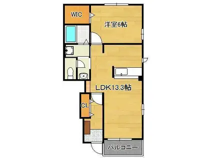 ハーバーM(1LDK/1階)の間取り写真