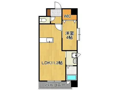 ギャラン陣原(1LDK/3階)の間取り写真