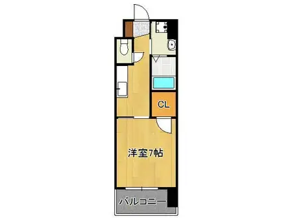 ギャラン陣原(1K/7階)の間取り写真