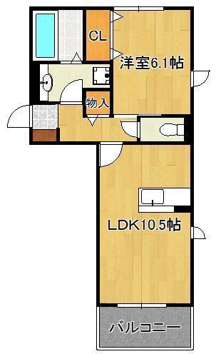 D-ROOMK&Y 穴生(1LDK/1階)の間取り写真