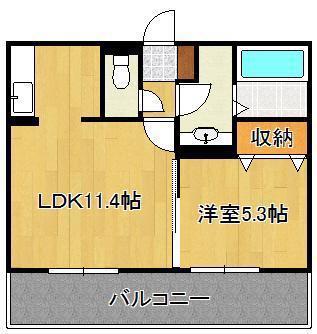 D-ROOMK&Y 穴生(1LDK/2階)の間取り写真