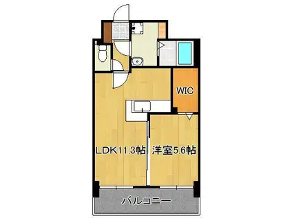レーヴ陣原(1LDK/8階)の間取り写真