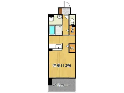 アムールガーデン陣原(ワンルーム/6階)の間取り写真