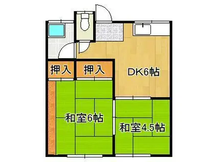 本永荘(2DK/2階)の間取り写真