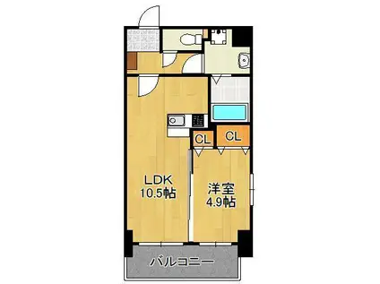 グランハイアット(1LDK/3階)の間取り写真