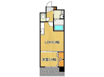 FU-TON3黒崎(1LDK/5階)の間取り写真