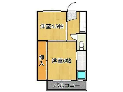 ビレッジハウス萩原5号棟(2K/2階)の間取り写真