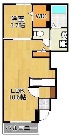 グランシャリオ東鳴水Ⅱ(1LDK/1階)の間取り写真