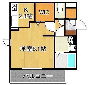 ヴィアンジュ黒崎(ワンルーム/2階)の間取り写真