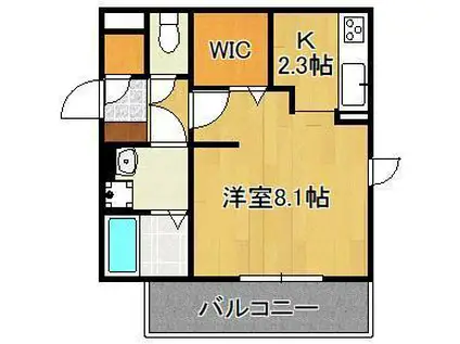 ヴィアンジュ黒崎(ワンルーム/3階)の間取り写真