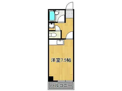 キャッツ八幡(ワンルーム/3階)の間取り写真