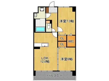 ヴェルデ青山(2LDK/1階)の間取り写真