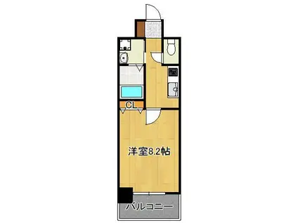 MDIプロスコルディア黒崎駅前(1K/3階)の間取り写真