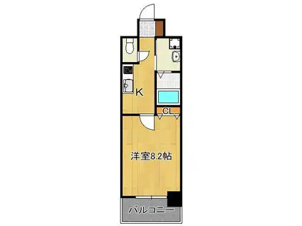 MDIプロスコルディア黒崎駅前(1K/3階)の間取り写真