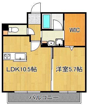 サンシャインタワー陣原(1LDK/4階)の間取り写真