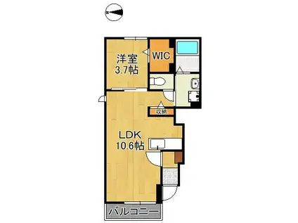 スローライフ(1LDK/1階)の間取り写真