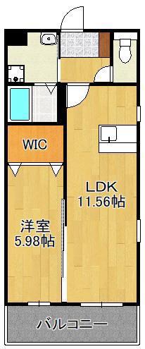 浜町テラス(1LDK/1階)の間取り写真