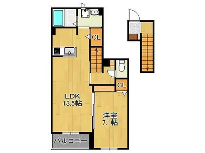 グラン・リーオE(1LDK/2階)の間取り写真