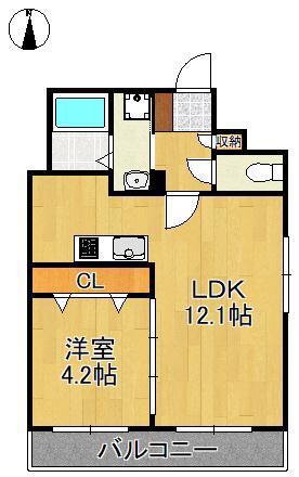 THE AFFINITY CRUZ-SQUARE(1LDK/7階)の間取り写真