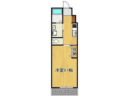 グレースコート陣原(1K/1階)の間取り写真