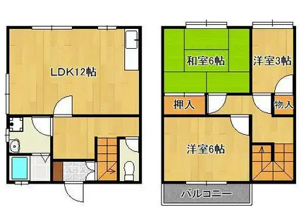 ガーデンハイツ鳴水(3LDK/1階)の間取り写真