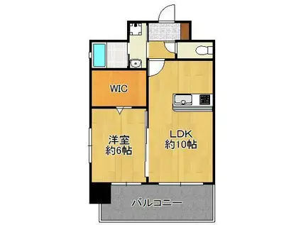 ルークス紅梅(1LDK/2階)の間取り写真