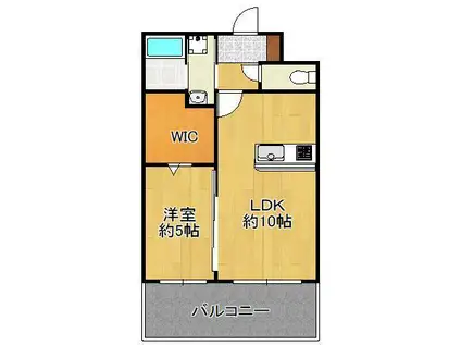 ルークス紅梅(1LDK/7階)の間取り写真