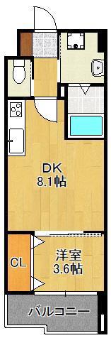 ギャラン菅原(1DK/2階)の間取り写真