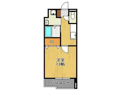 ギャラン菅原(1K/2階)の間取り写真